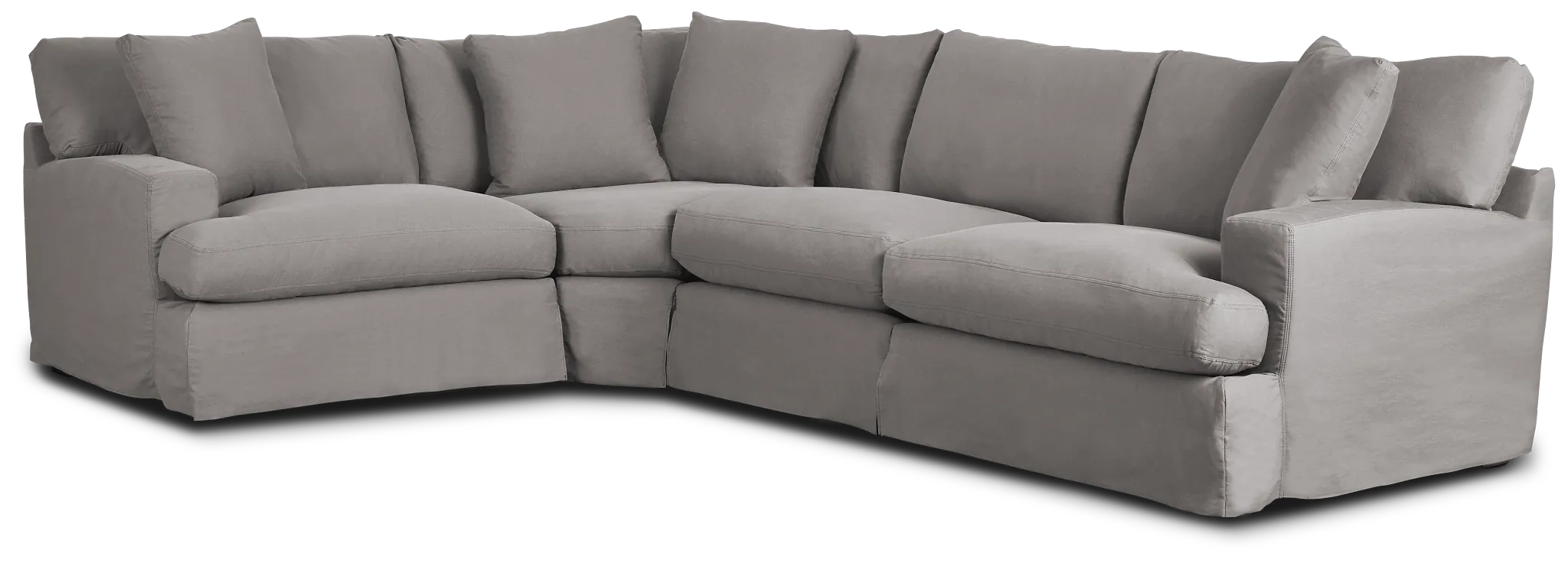Delilah Gray Fabric Small Two-arm Sectional