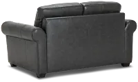 Lincoln Dark Gray Lthr/vinyl Loveseat