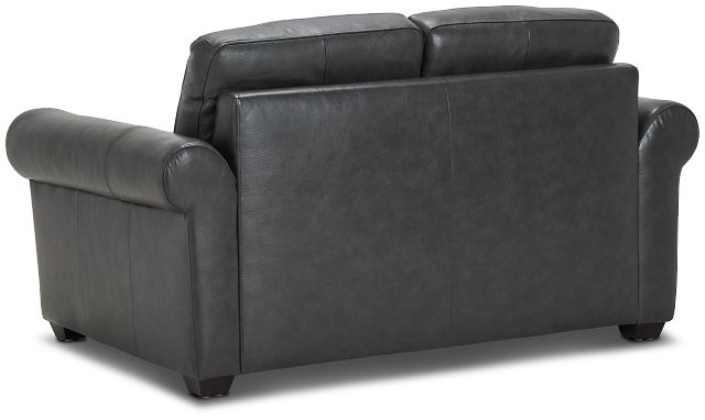 Lincoln Dark Gray Lthr/vinyl Loveseat