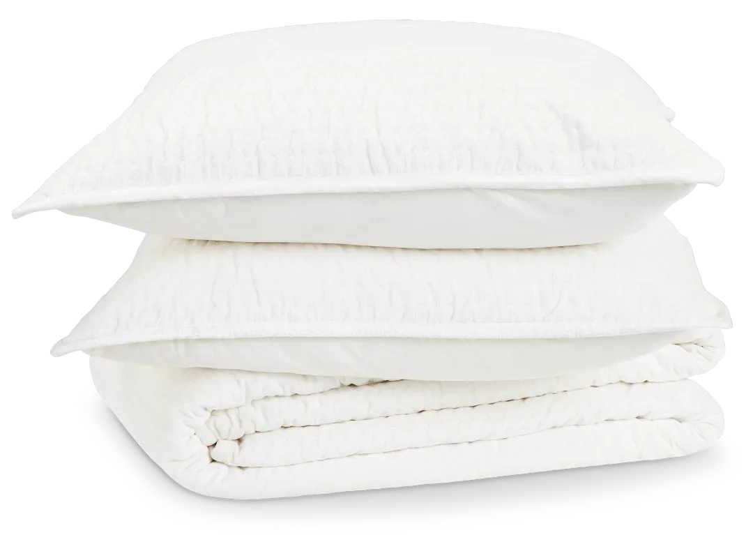 Barin White Coverlet Set