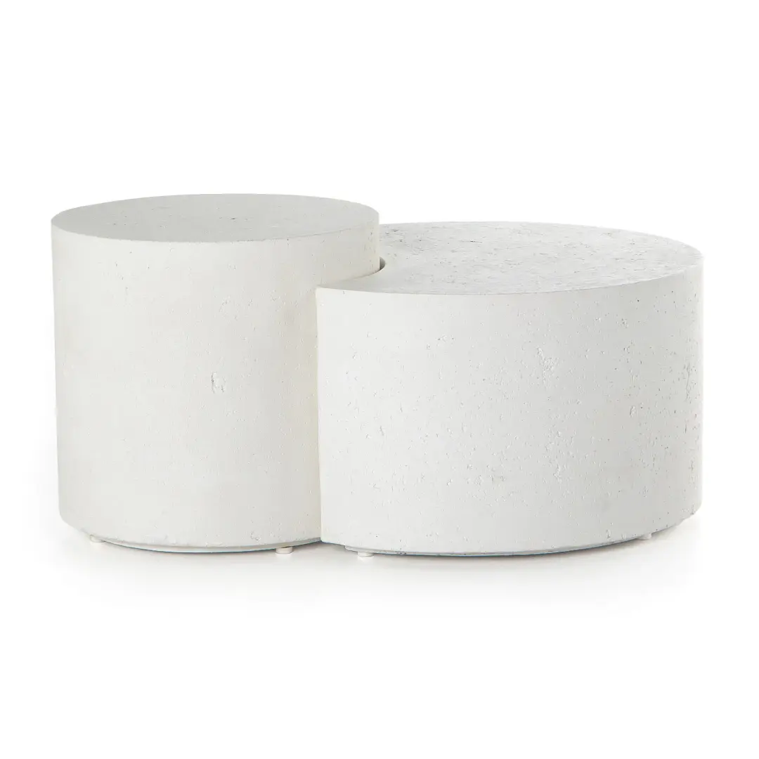 Four Hands Miza White Large Round Coffee Table Four Hands Miza White Large Round Coffee Table