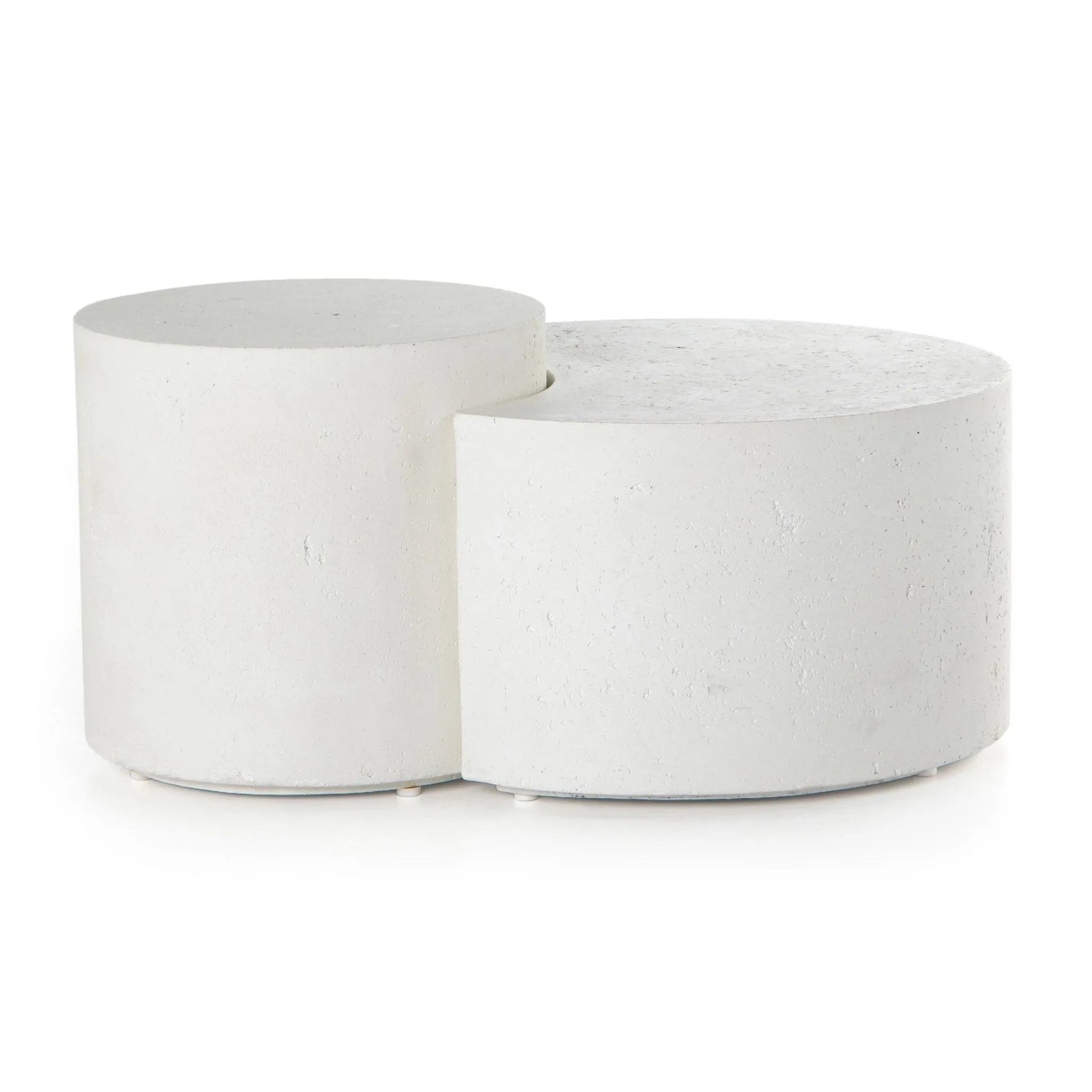 Four Hands Miza White Large Round Coffee Table