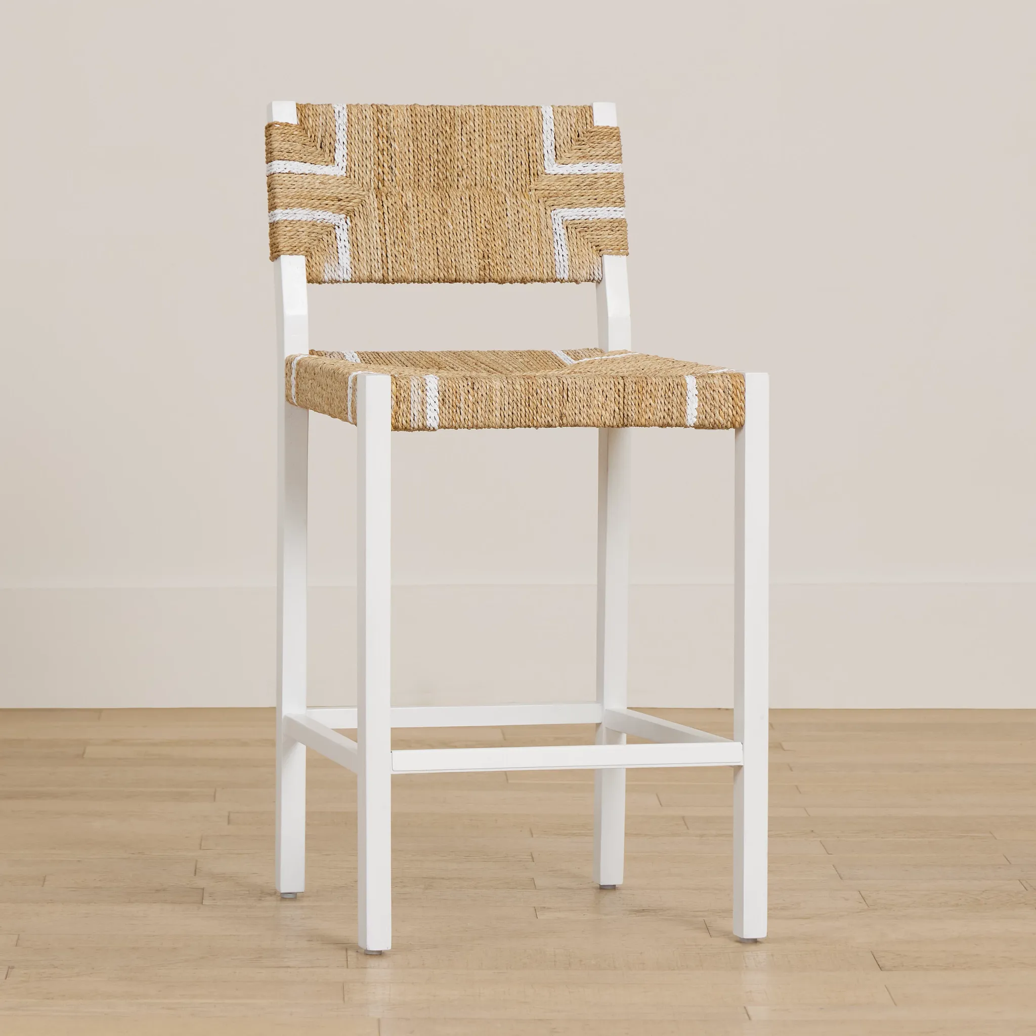 Nantucket Light Tone Woven 24" Woven Barstool
