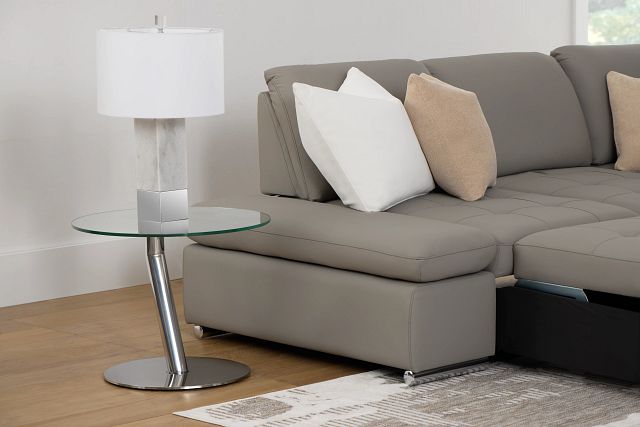 Brooks Glass Round End Table