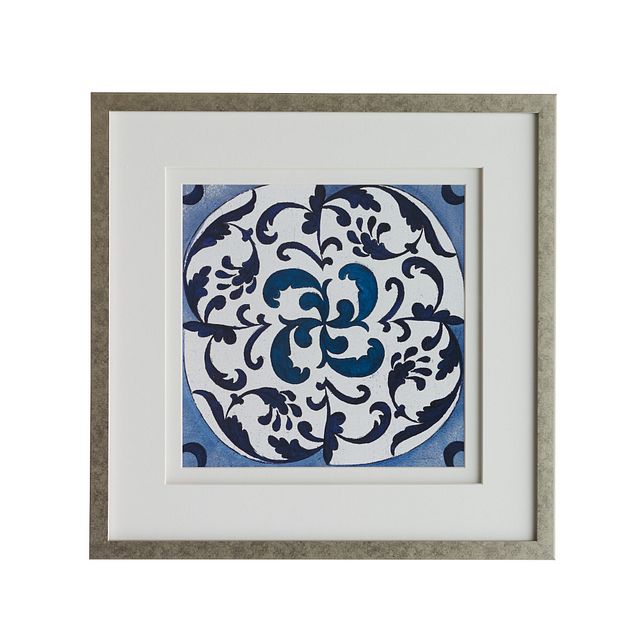 Mora Dark Blue Framed Wall Art