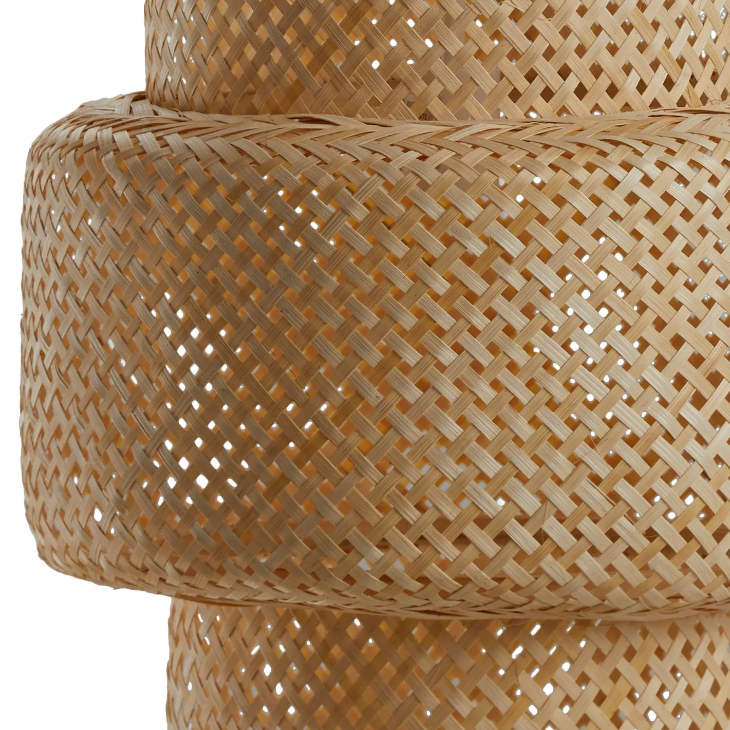 Woven Beige Bamboo Pendant