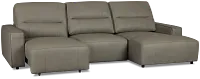 Rudy Gray Lthr/vinyl Right Power Extension Chaise Sectional
