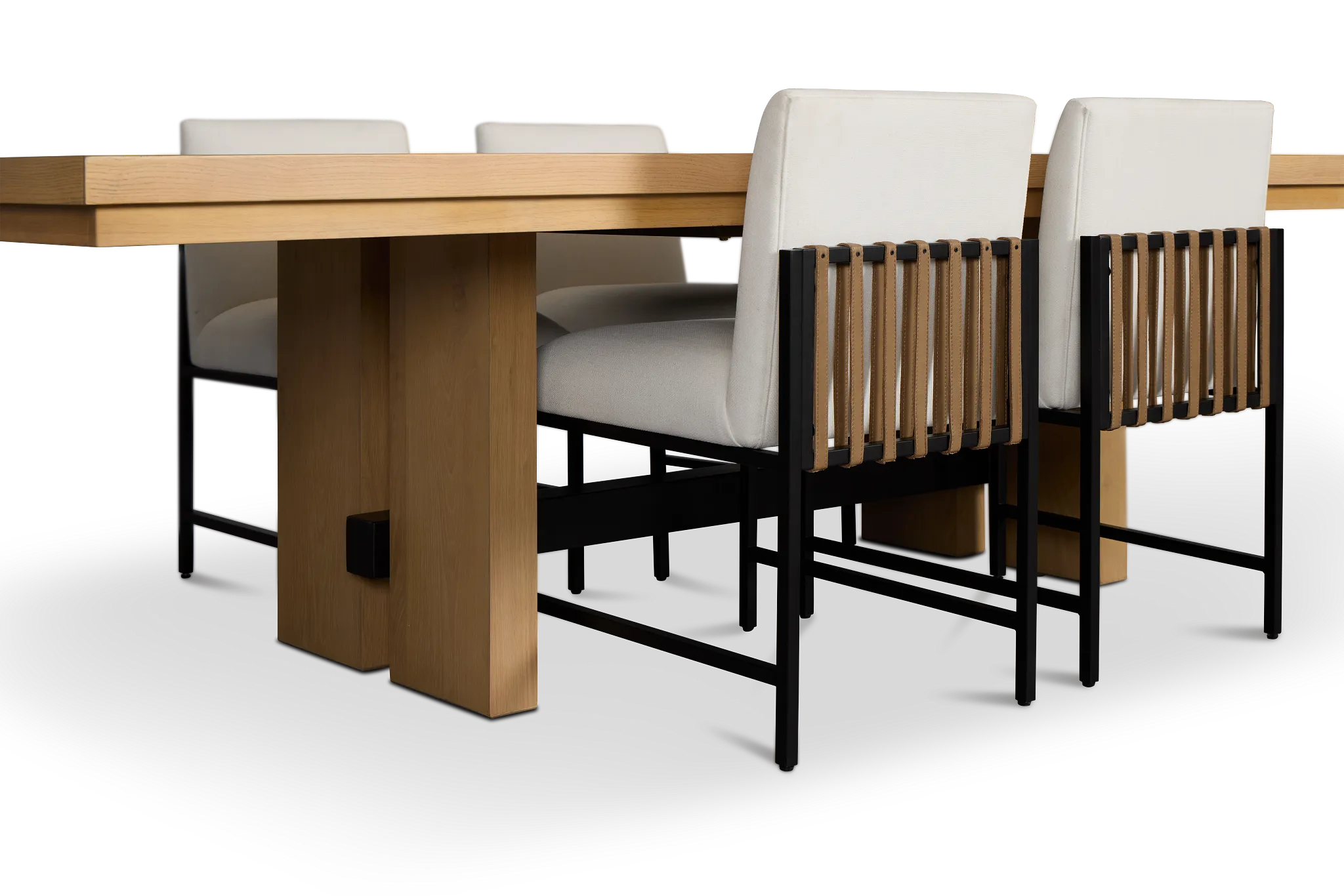 Highland Light Tone Rect Table & 4 Upholstered Chairs