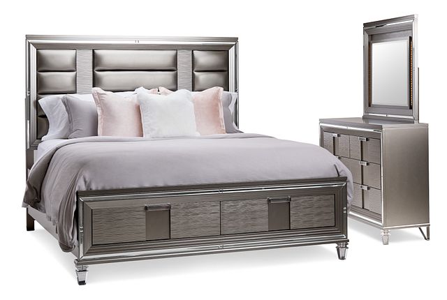 Vegas Gray Platform Storage Bedroom