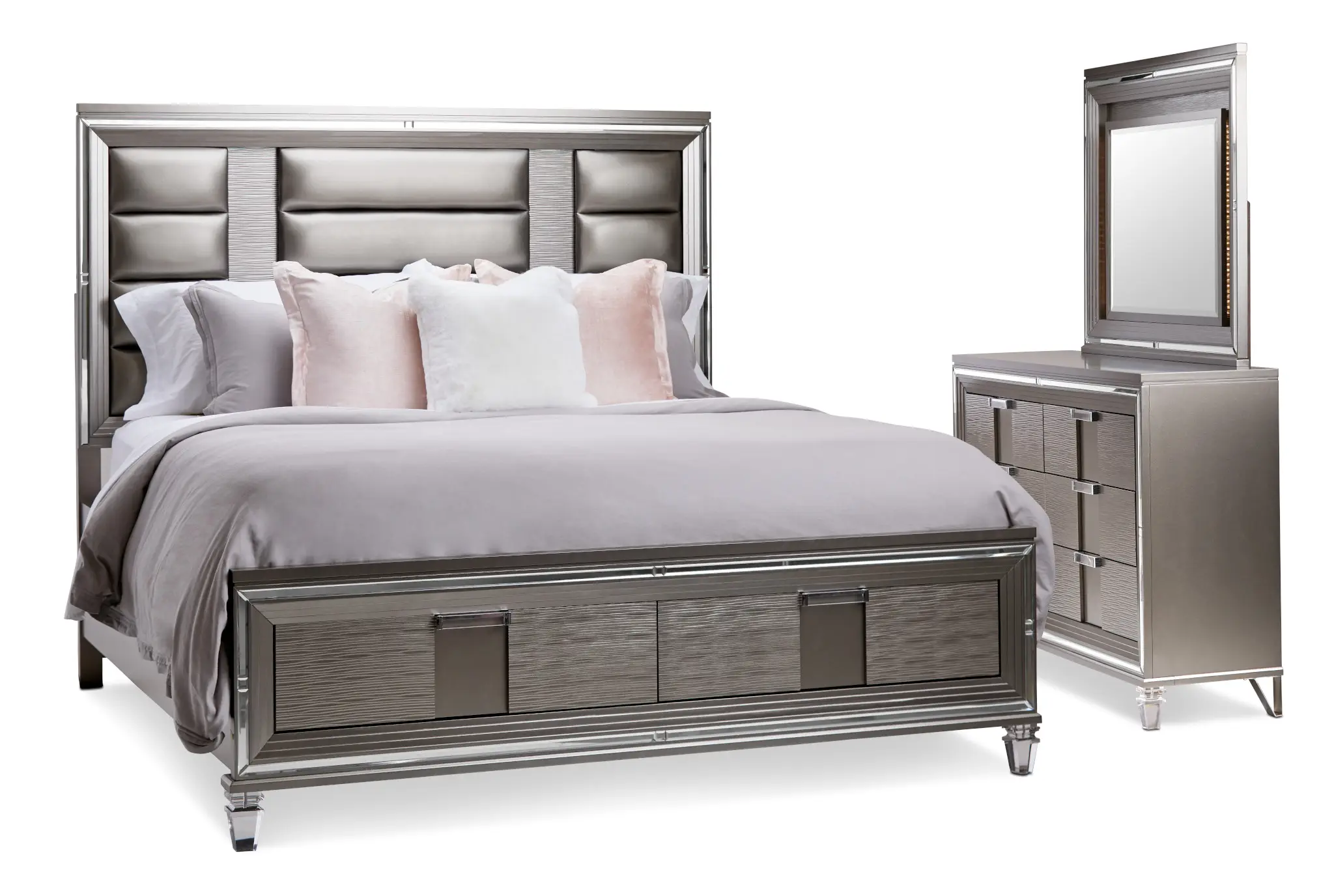 Vegas Gray Platform Storage Bedroom Vegas Gray Platform Storage Bedroom