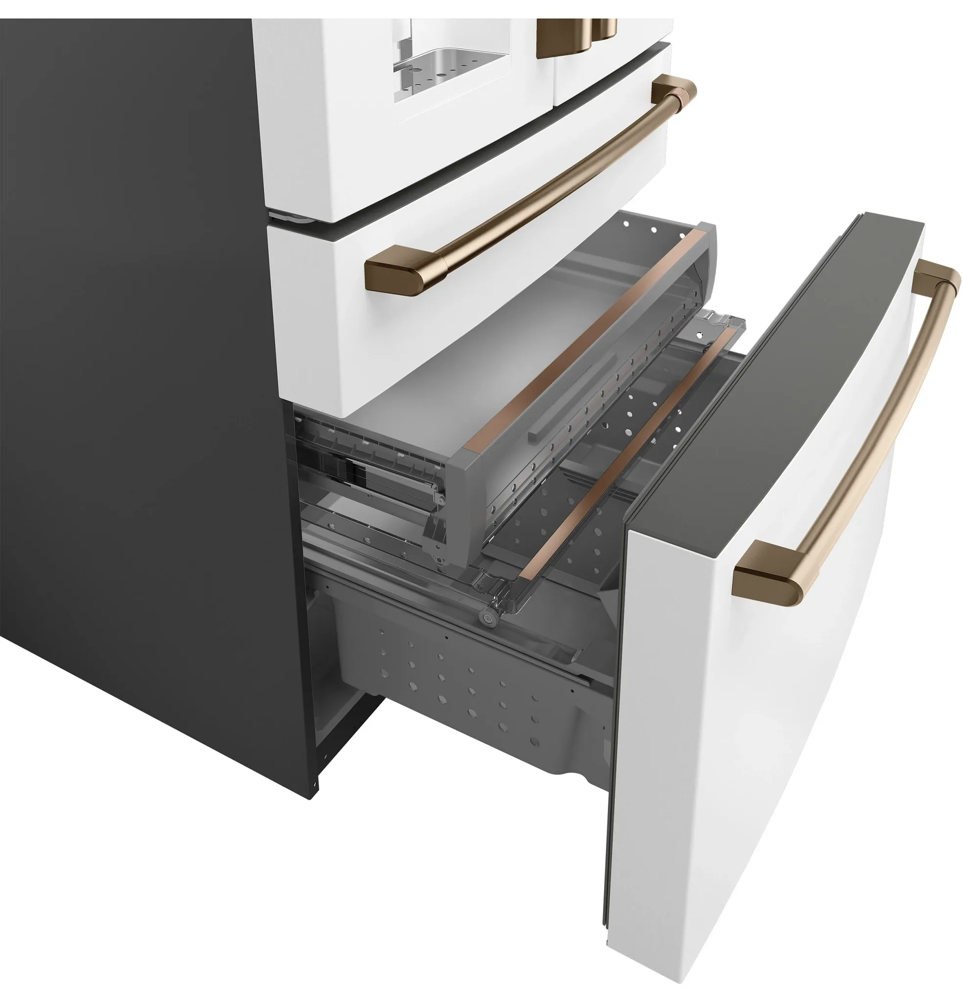 Cafe 28 Series White Bottom Freezer Refrigerator