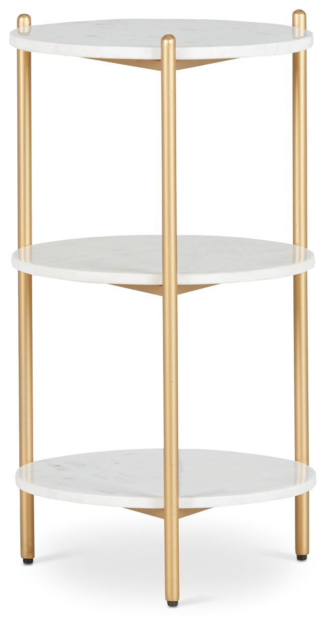 Tier Gold Marble Accent Table