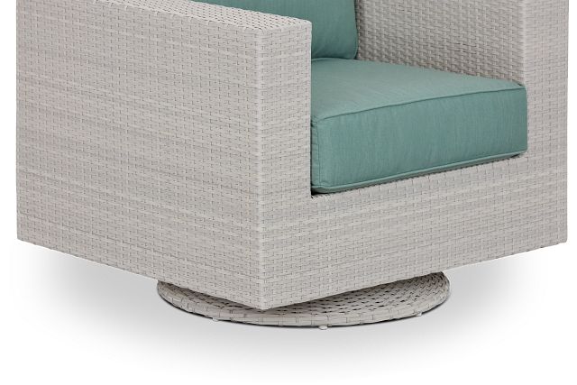 Biscayne Teal Swivel Chair