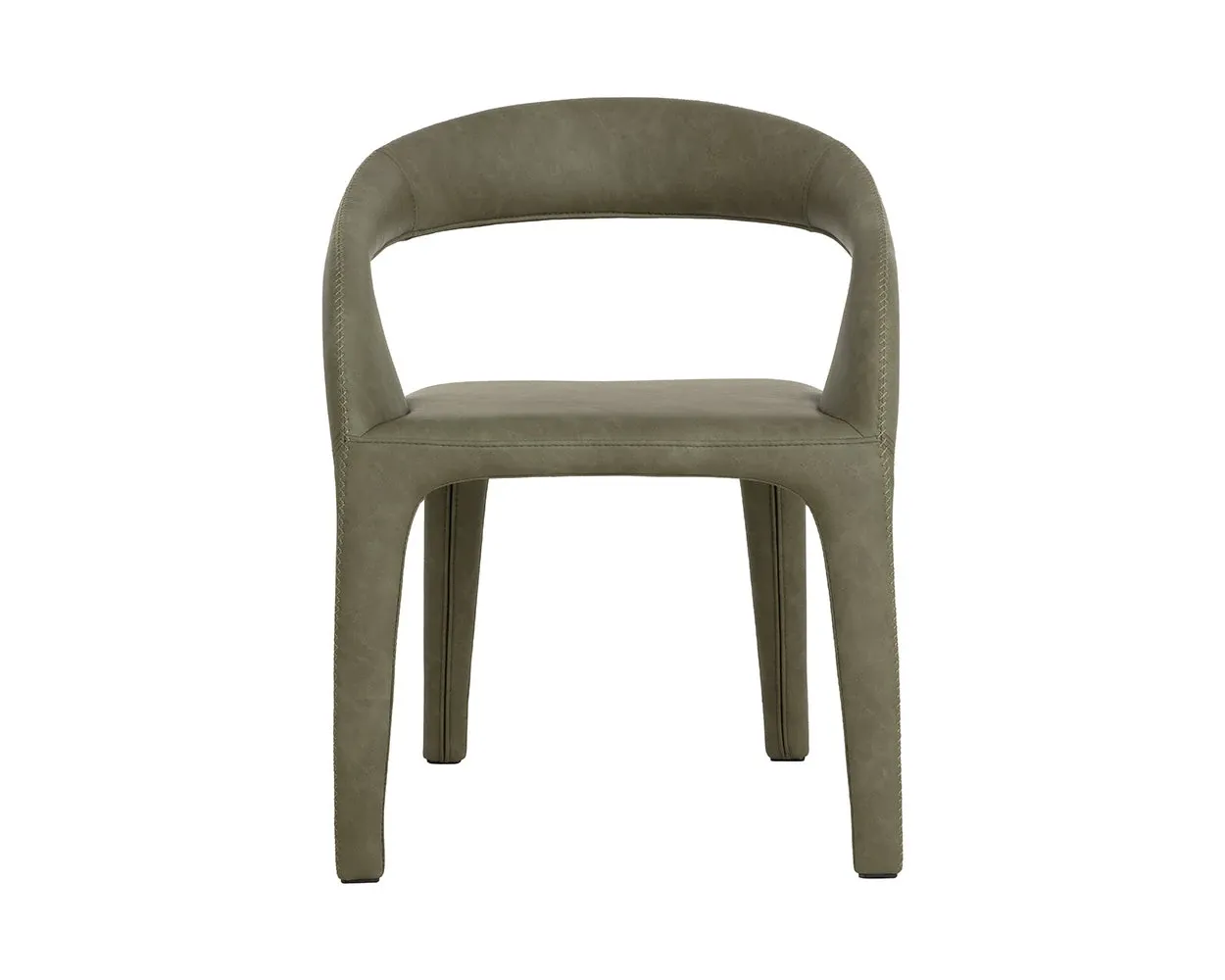 Celly Dark Green Curved Upholstered Arm Chair