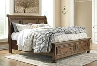 Flynnter Mid Tone Sleigh Storage Bed