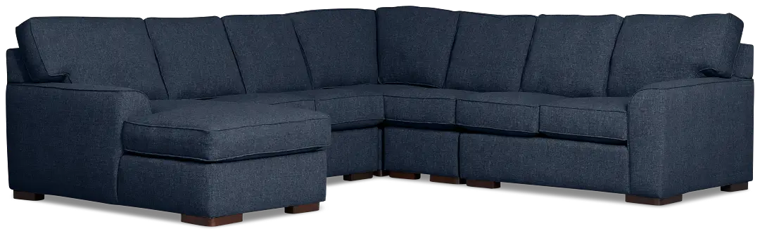 Sinclair Dark Blue Fabric Large Left Chaise Sectional Sinclair Dark Blue Fabric Large Left Chaise Sectional