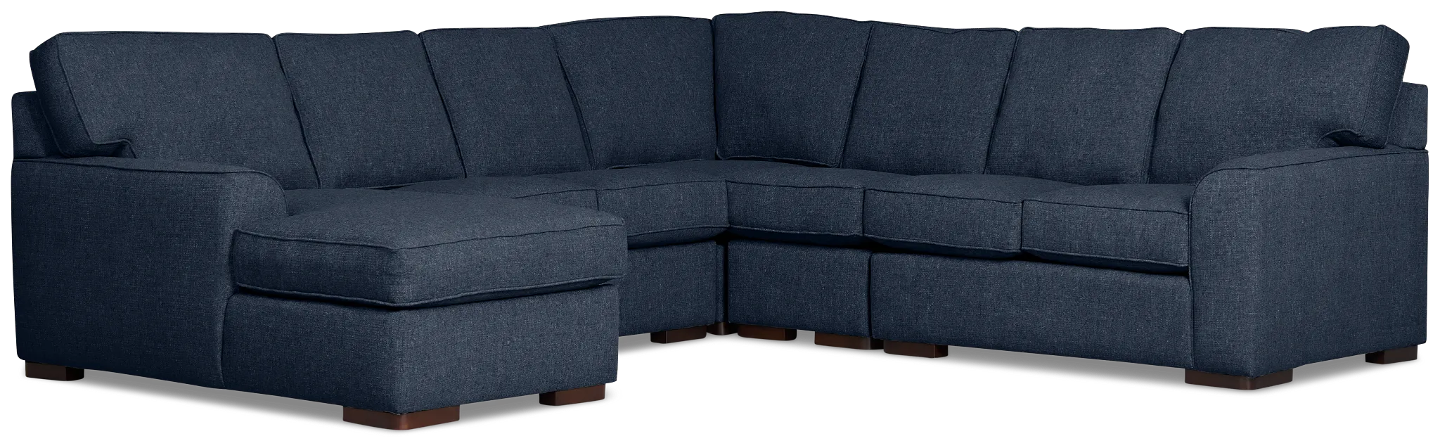 Sinclair Dark Blue Fabric Large Left Chaise Sectional