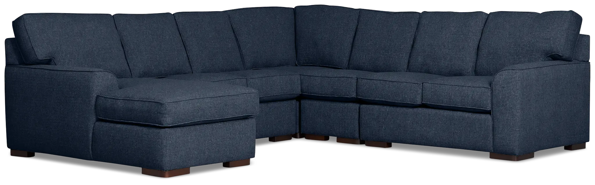 Sinclair Dark Blue Fabric Large Left Chaise Sectional Sinclair Dark Blue Fabric Large Left Chaise Sectional