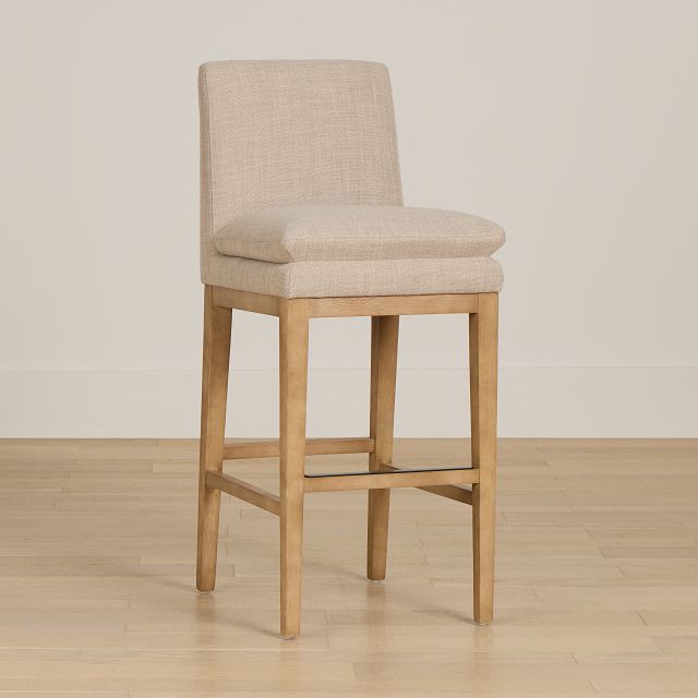 Willow Light Beige Fabric 30" Upholstered Barstool