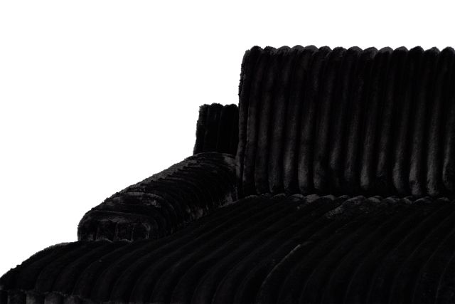 Teddy Black Fabric Chaise