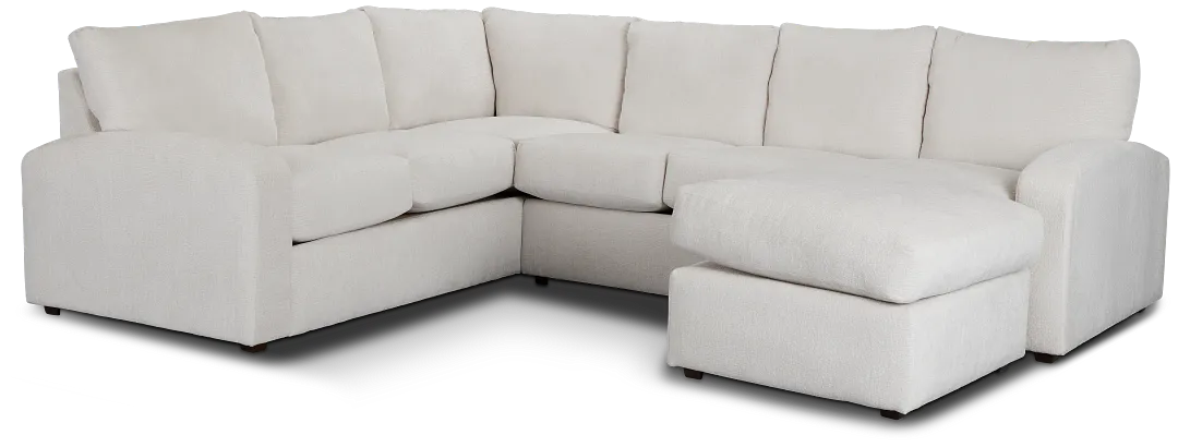 Colby White Micro Right Chaise Sectional