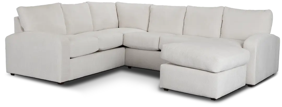 Colby White Micro Right Chaise Sectional Colby White Micro Right Chaise Sectional