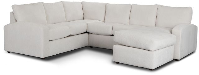 Colby White Micro Right Chaise Sectional