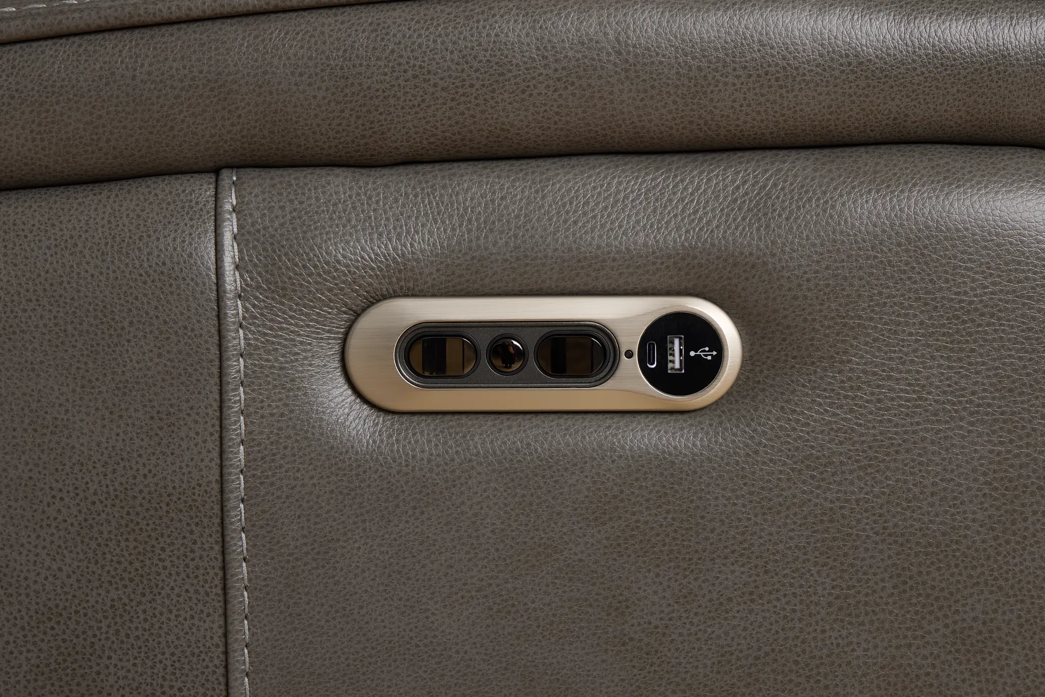 Jasper Gray Leather Power Reclining Console Loveseat Jasper Gray Leather Power Reclining Console Loveseat