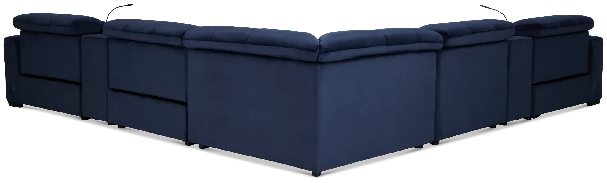 Gemma Navy Velvet Large Triple Power Reclining Two-arm Sectional Gemma Navy Velvet Large Triple Power Reclining Two-arm Sectional