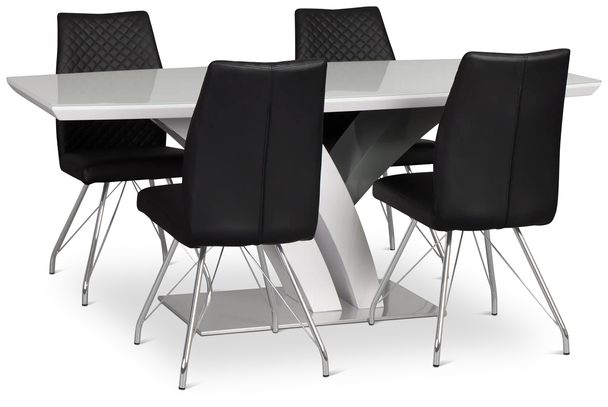 Lima Black Table & 4 Upholstered Chairs Lima Black Table & 4 Upholstered Chairs