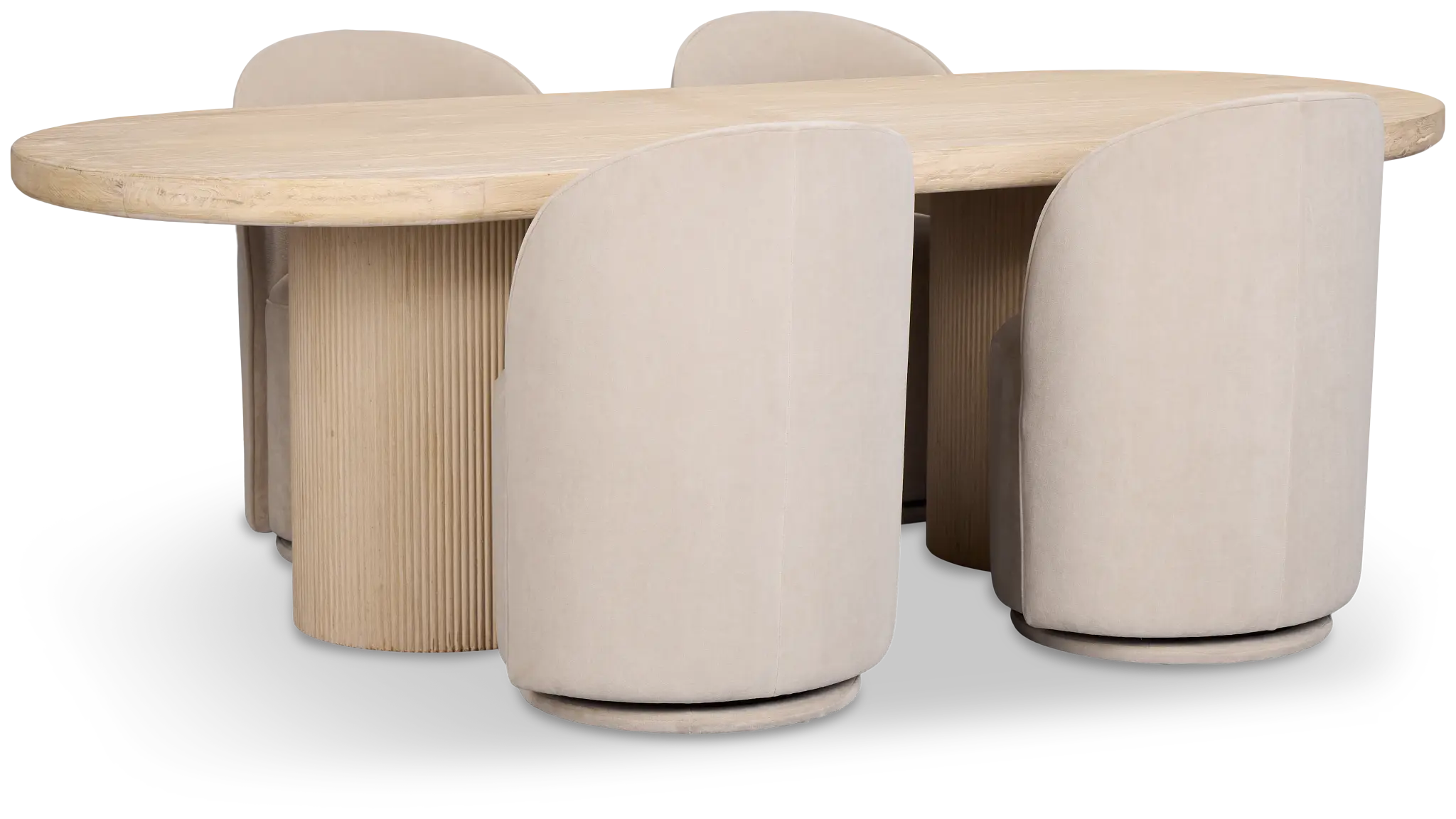 Clayton Light Tone Oval Table & 4 Upholstered Chairs Clayton Light Tone Oval Table & 4 Upholstered Chairs