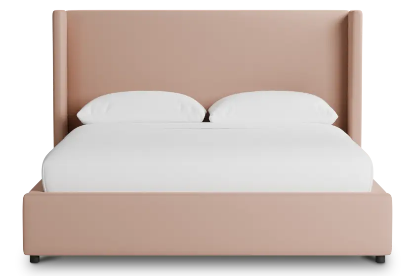 Captiva Joya Light Pink 48" Upholstered Shelter Bed Captiva Joya Light Pink 48" Upholstered Shelter Bed