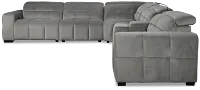 Gemma Light Gray Velvet Medium Dual Power 2-arm Reclining Sectional