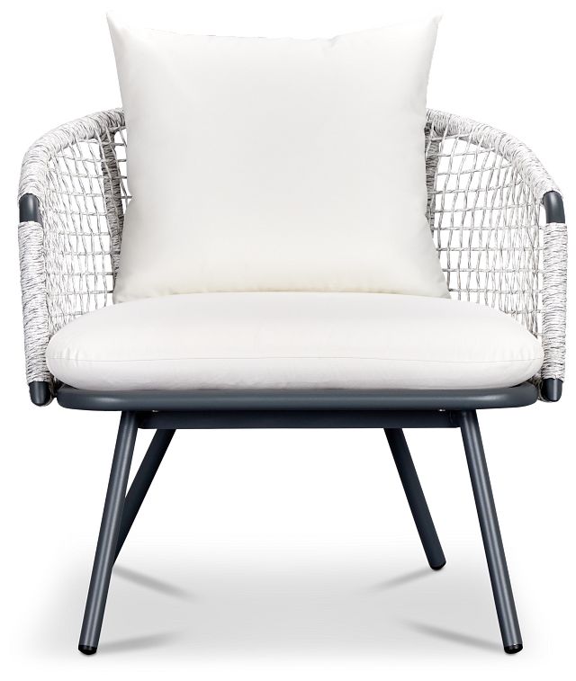 Malaga Gray White Arm Chair