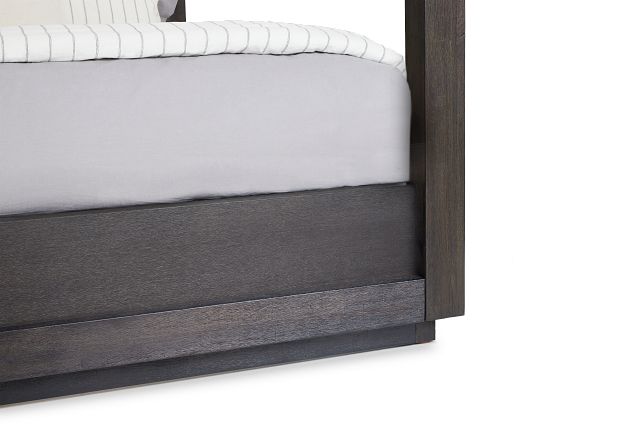 Madden Gray Fabric Canopy Bed