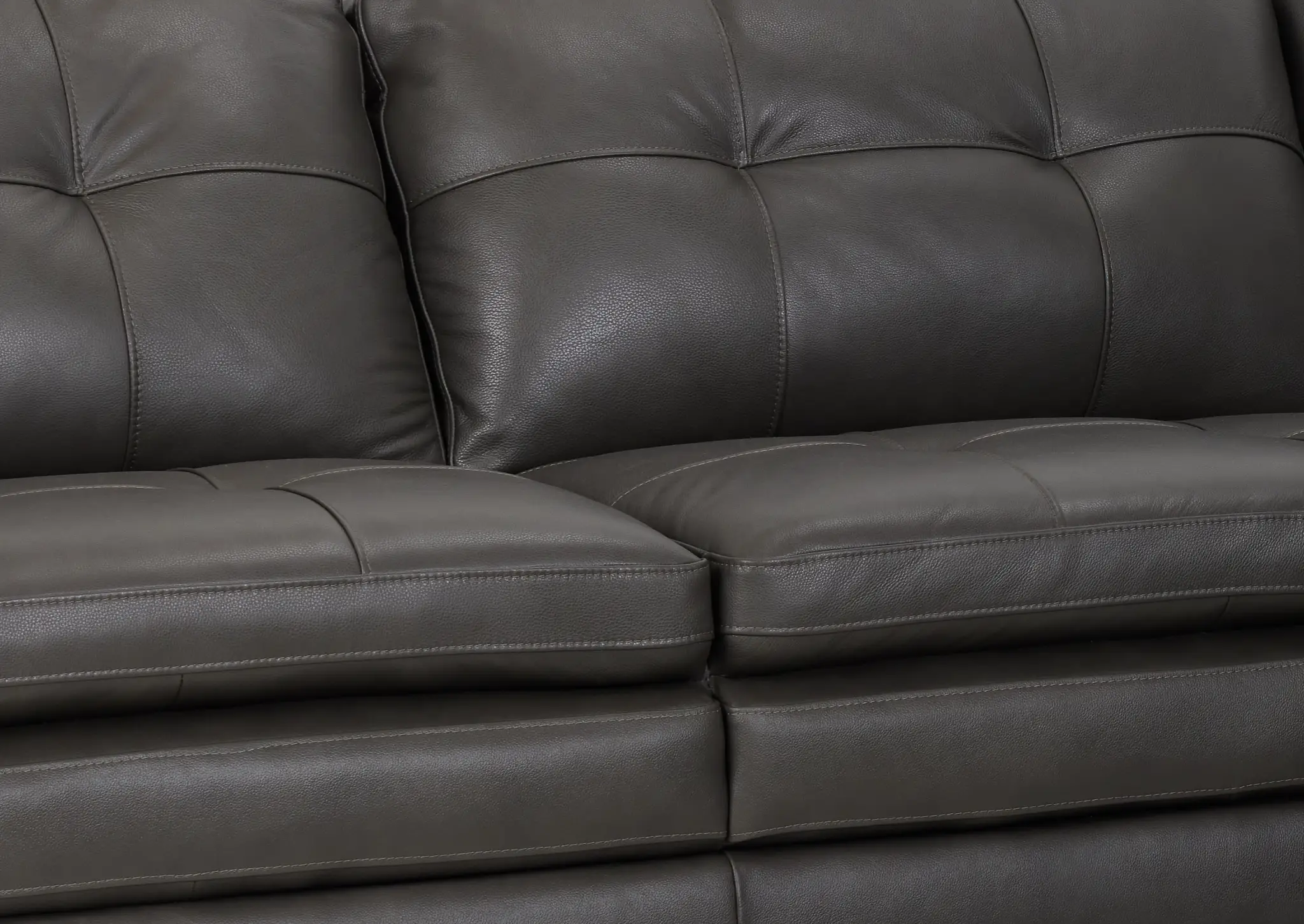 Braden Dark Gray Leather Small Right Bumper Sectional Braden Dark Gray Leather Small Right Bumper Sectional