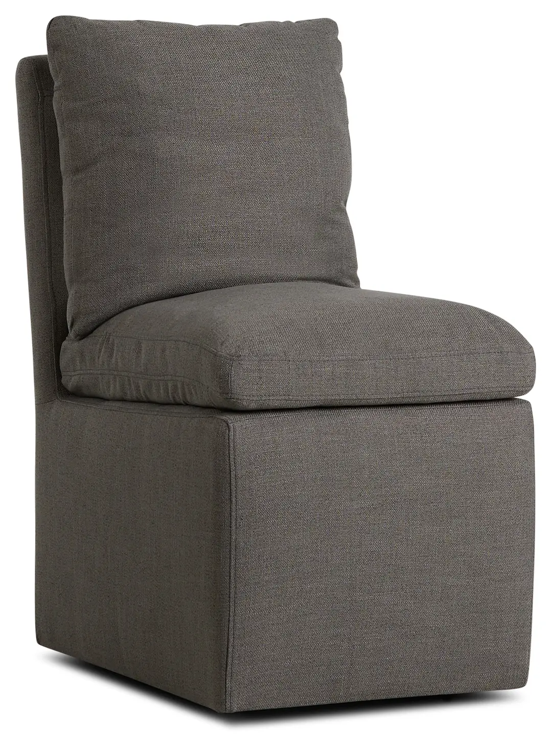 Auden Dark Gray Castored Upholstered Side Chair Auden Dark Gray Castored Upholstered Side Chair