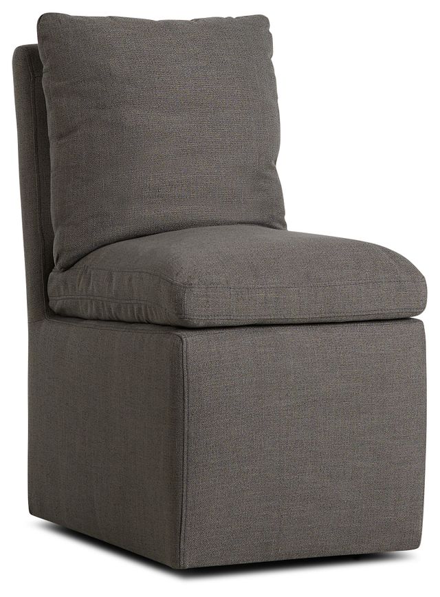 Auden Dark Gray Castored Upholstered Side Chair