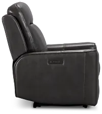 Benji Dark Gray Lthr/vinyl Zero Gravity Power Recliner W/headrest