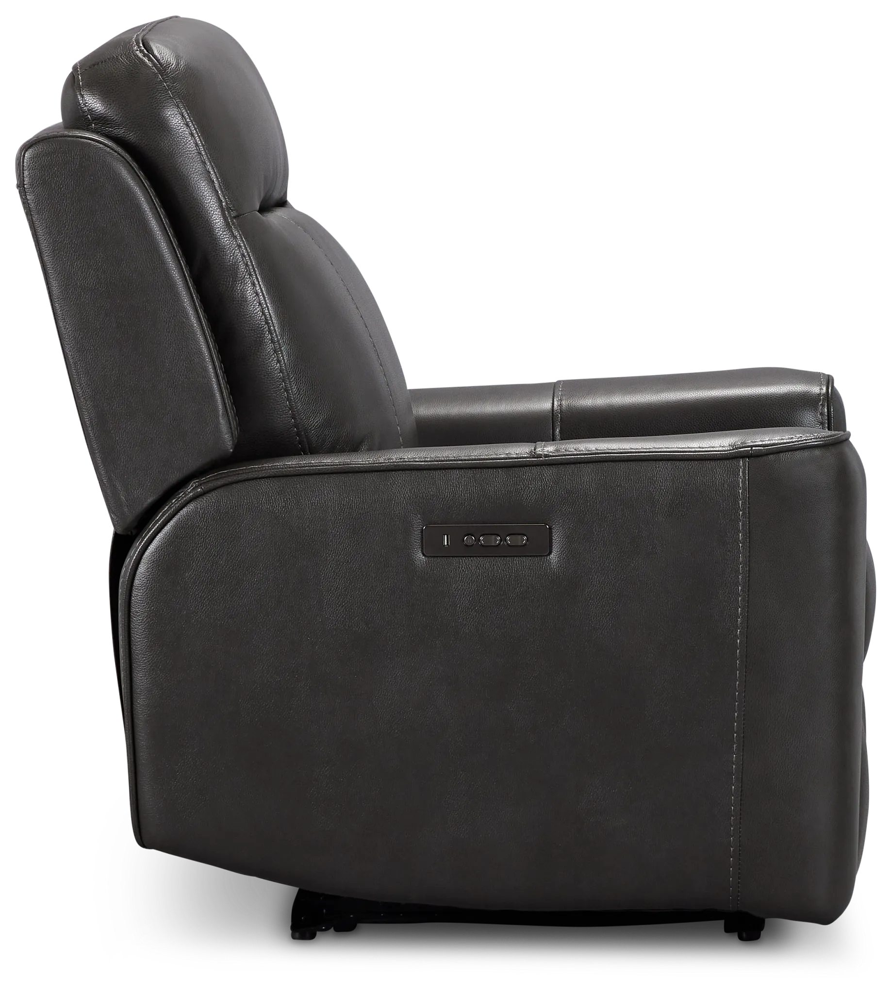 Benji Dark Gray Lthr/vinyl Zero Gravity Power Recliner W/headrest