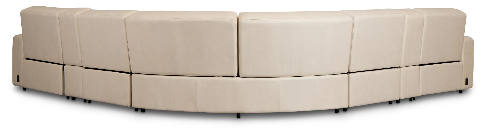 Sawyer Ivory Micro Large Triple Power Reclining Two-arm Sectional