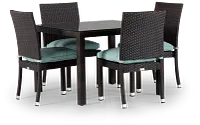 Zen Teal 40" Square Table & 4 Chairs