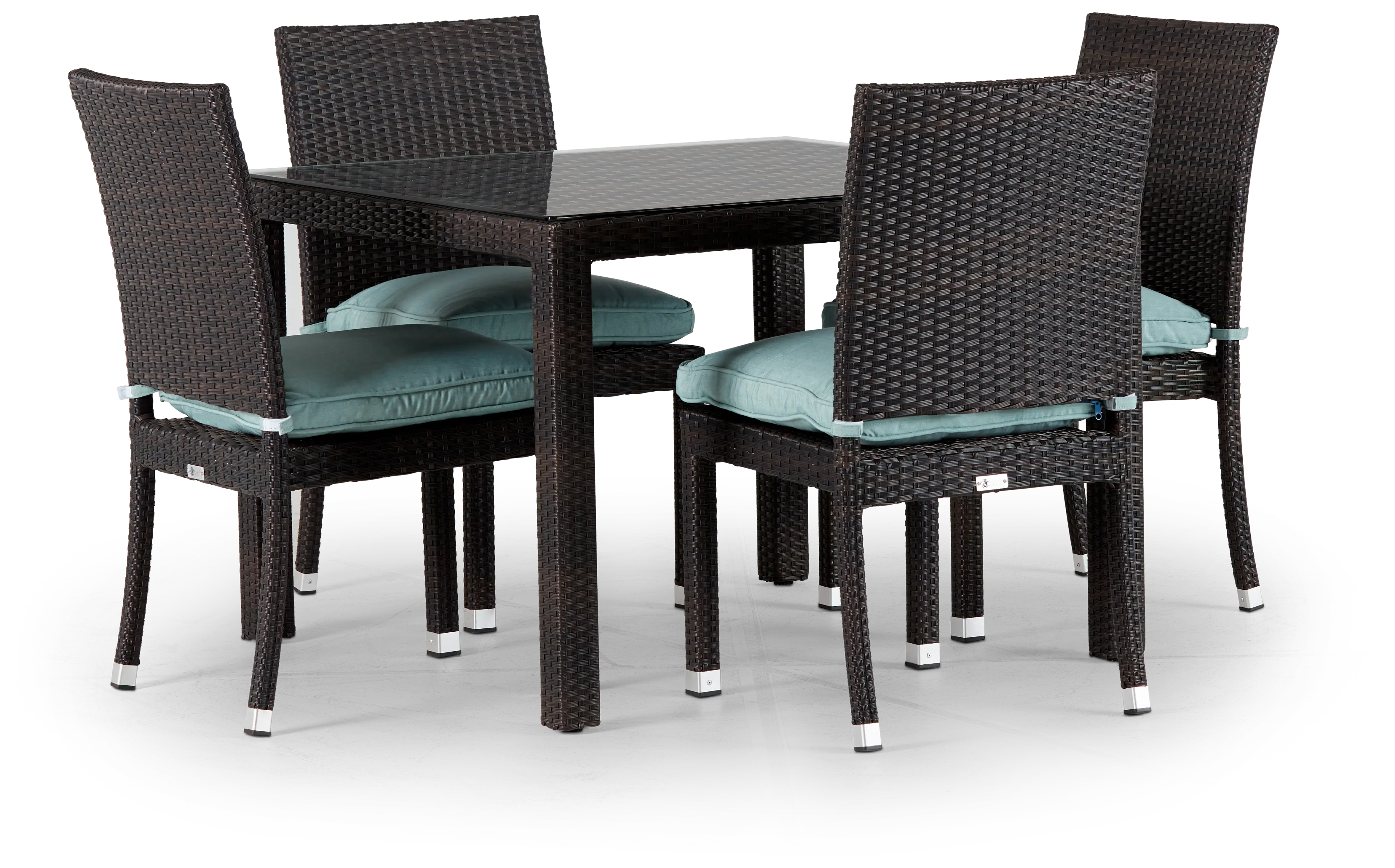 Zen Teal 40" Square Table & 4 Chairs Zen Teal 40" Square Table & 4 Chairs
