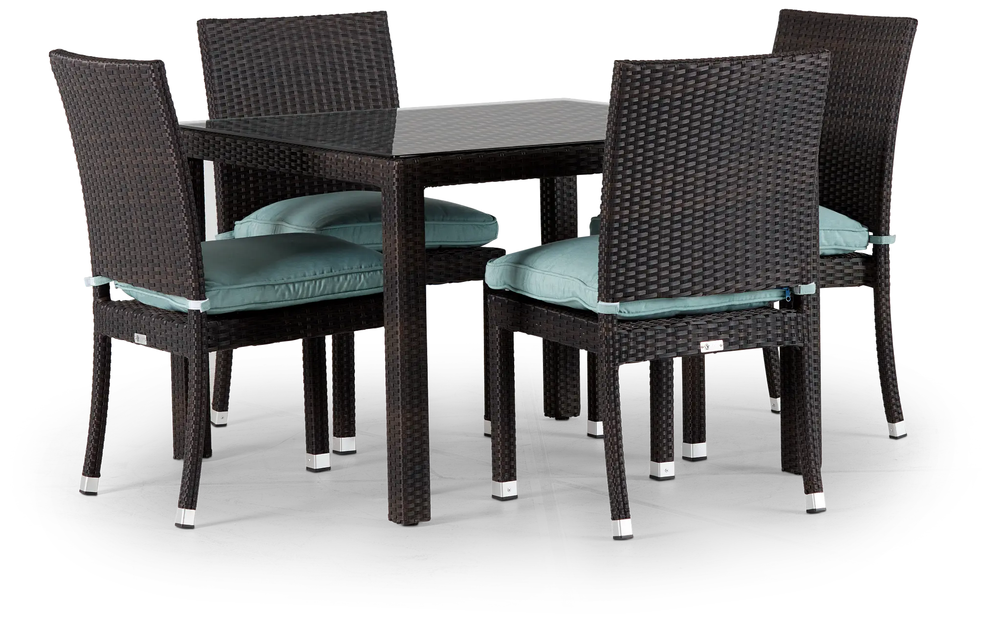 Zen Teal 40" Square Table & 4 Chairs Zen Teal 40" Square Table & 4 Chairs