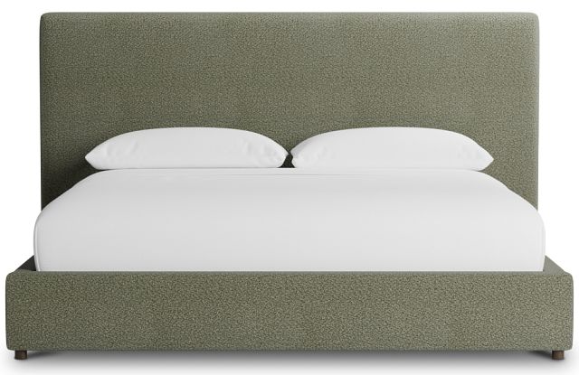 Grayton Sutton Green 54" Upholstered Platform Bed