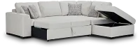 Blakely White Fabric Small Right Bumper Sleeper Sectional