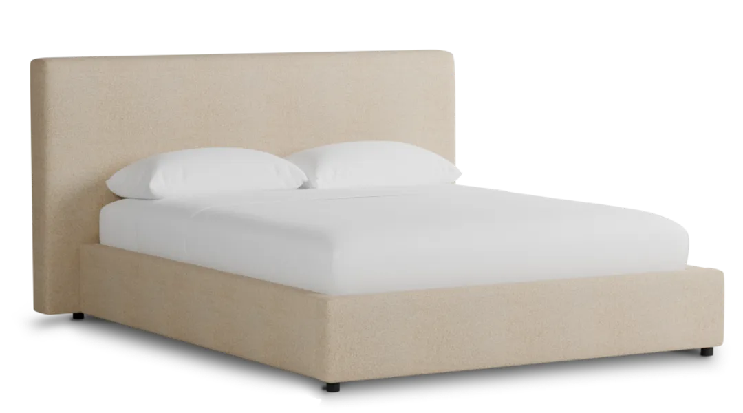 Grayton Sutton Beige 44" Upholstered Platform Bed