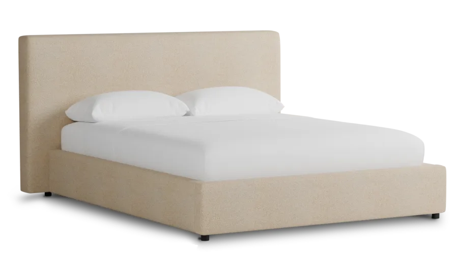 Grayton Sutton Beige 44" Upholstered Platform Bed