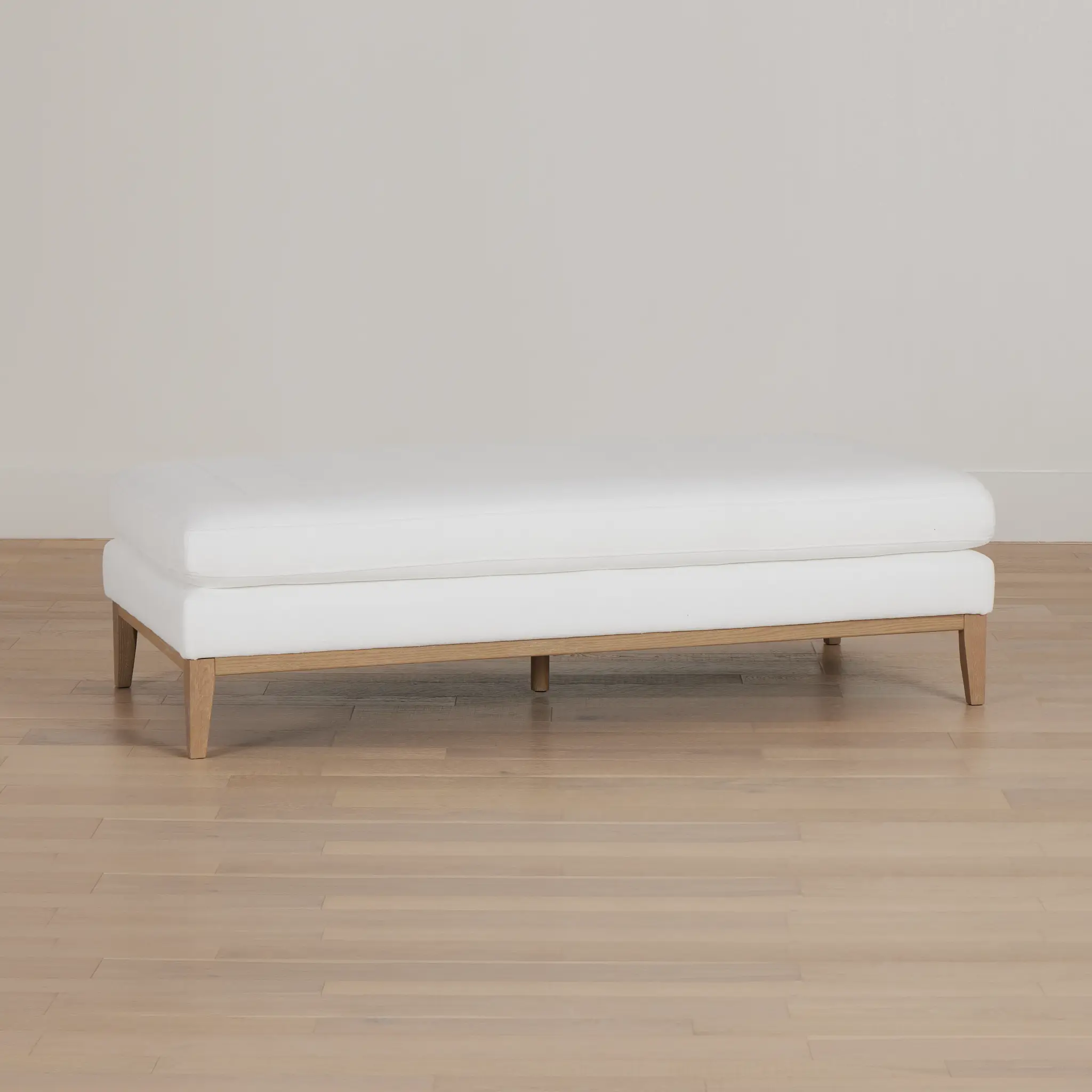 Corinne White Fabric Ottoman Corinne White Fabric Ottoman