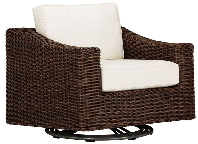 Canyon Dark Brown White Swivel Chair